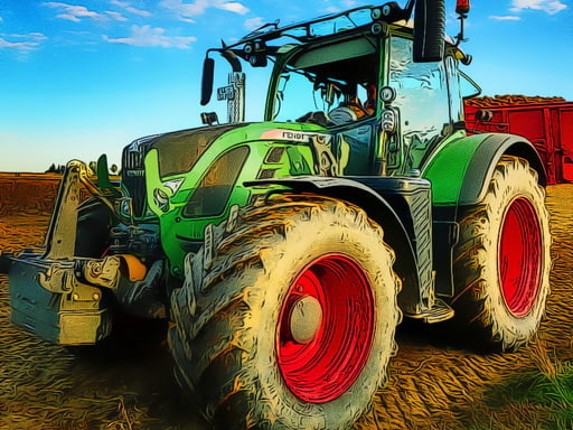 Farming Tractor Puzzle Game Cover