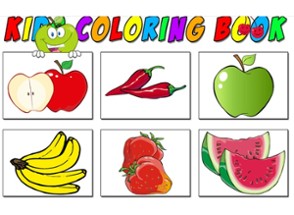 Vegetables And Fruit Coloring Suitable For Toddler Image