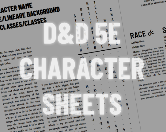 D&D 5e Character Sheet Layouts Game Cover