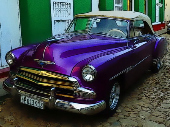 Cuban Vintage Cars Jigsaw Game Cover
