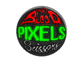 Blood Pixels Scissors Image