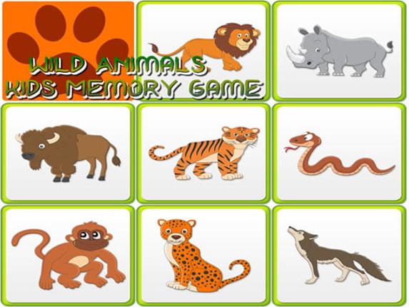 Kids Memory - Wild Animals Game Cover