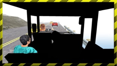 Adrenaline rush of dangerous mountain bus driving Image