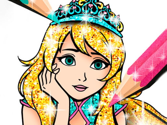 Princess Coloring Book Glitter Game Cover