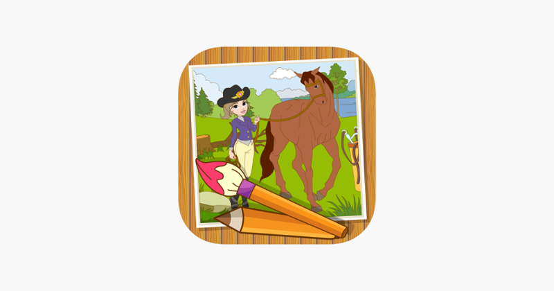 Coloringbook Horses  – Color, design and play with your own little horse and pony Game Cover