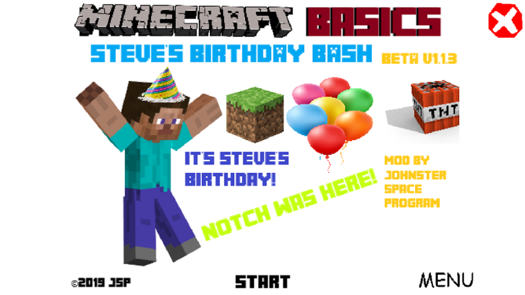 Minecraft Basics: Steve's Birthday Bash! Game Cover