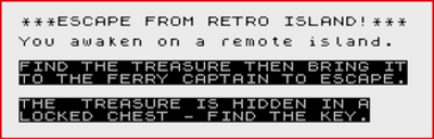 Escape From Retro Island - ZX Spectrum Next Game. Image