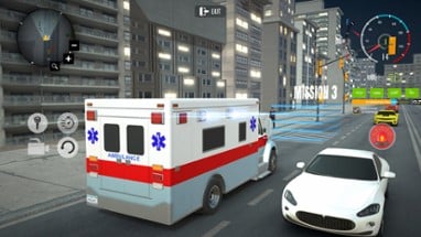 City Ambulance Car Driving Image