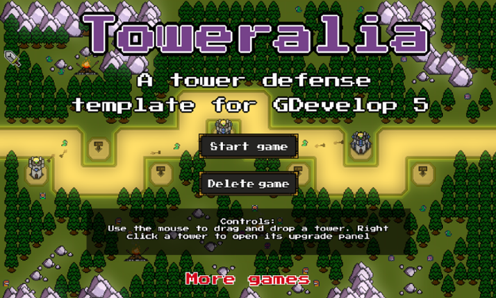 GDevelop - Toweralia - A tower defense template Game Cover