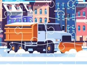 Snow Plow Trucks Jigsaw Image