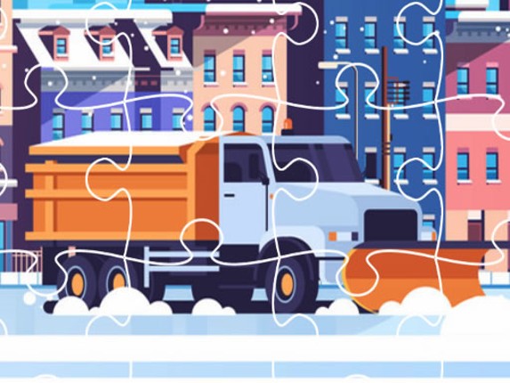 Snow Plow Trucks Jigsaw Game Cover