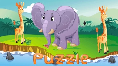 Elephant &amp; Giraffe Puzzle Game Life Skill Image