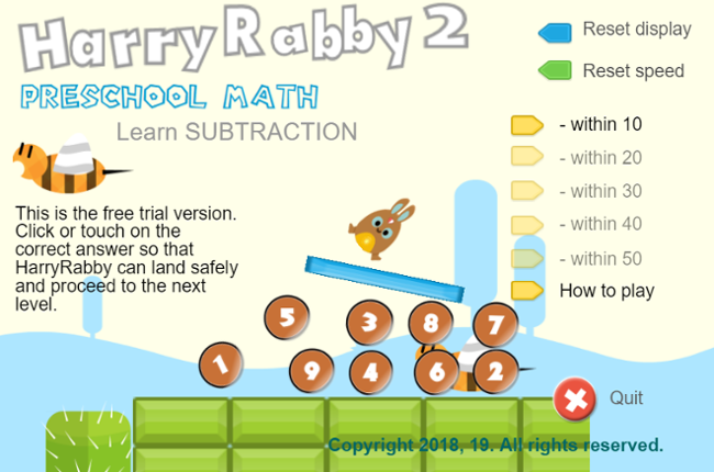 HarryRabby Preschool Math - Subtraction within 10 Game Cover