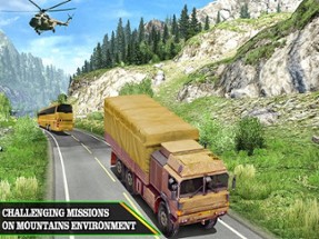 US Army Uphill Offroad Mountain Truck Game 3D Image