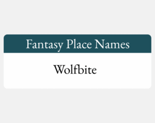 Fantasy Place Names Game Cover