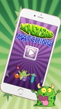 Finding Funny Monster In The Matching Cute Cartoon Pictures Puzzle Cards Game For Kids, Toddler And Preschool Image