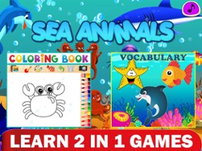 Coloring Sea Animal Vocabulary Image