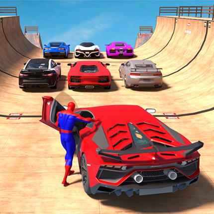 Superhero Car: Mega Ramp Games Game Cover