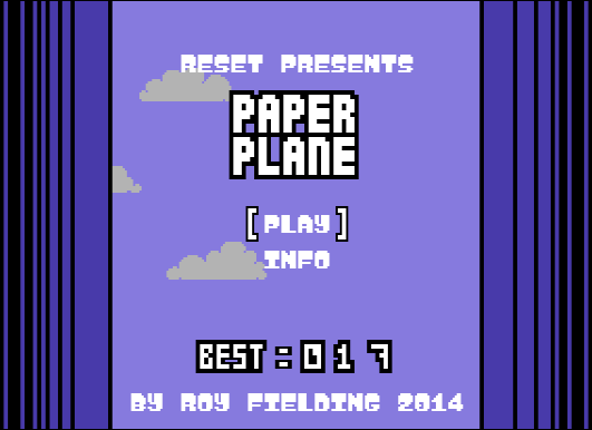 Paper Plane - C64 (retro casual game) Game Cover