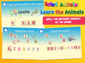 Safari Animals Preschool First Word Learning Game Image