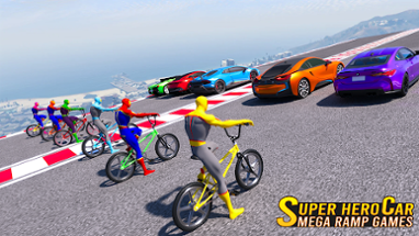 Superhero Car: Mega Ramp Games Image