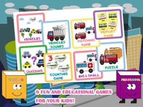 Vehicles Toddler Preschool FREE - All in 1 Educational Puzzle Games for Kids Image