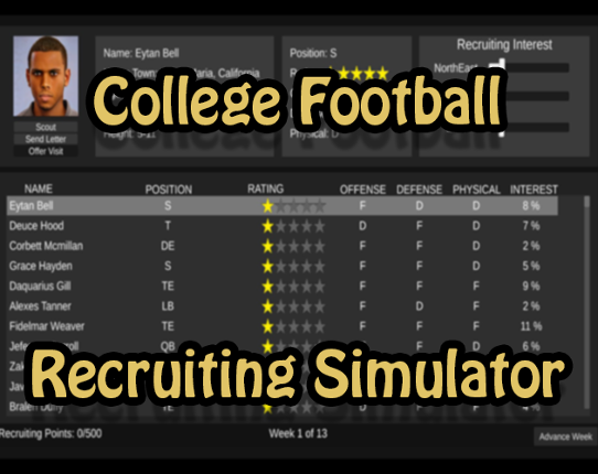 College Football Recruiting Simulator Game Cover