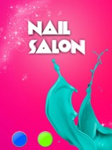 Manicure in Stylish Salon – Acrylic Nail Polish with Fancy Glow and Neon Design for Glamorous Girls Image