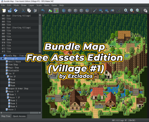 Bundle Map Pack - Free Assets Edition (Village #1) RPG Maker MZ Game Cover