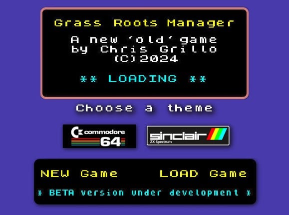 Grass Roots Football Manager (BETA) Game Cover