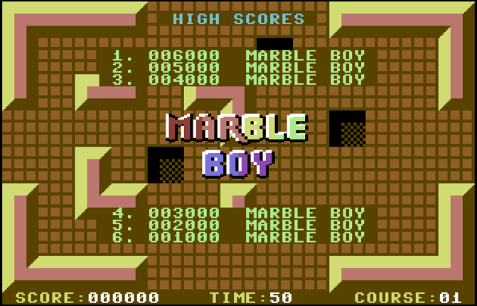 Marble Boy 4K (C64) Game Cover