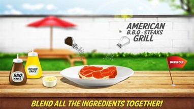 American BBQ steak &amp; skewers grill : Outdoor barbecue cooking simulator free game Image