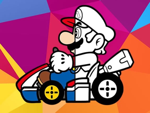 Mario Driving Coloring Book Game Cover