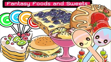 Funny Sweets And Dessert Colorful Foods Coloring Image
