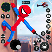 Flying Stickman Rope Hero Game Image