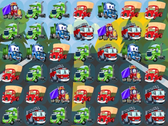 Cartoon Trucks Match 3 Game Cover