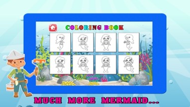 Mermaid Coloring Book Learning Game For Kids Girls Image