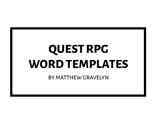 Quest RPG Templates for MS Word Game Cover