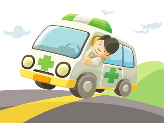 Cartoon Ambulance Slide Game Cover