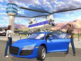Helicopter Flying: Car Driving Image