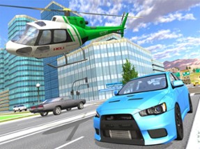 Helicopter Flying: Car Driving Image