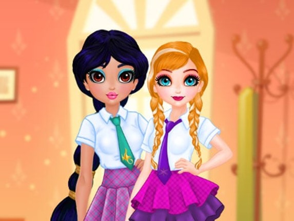 Princesses BFF Rush to School Game Cover