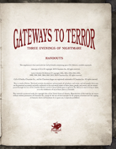 Gateways to Terror Free Handouts and Pre-gen Characters Pack (Call of Cthulhu) Image