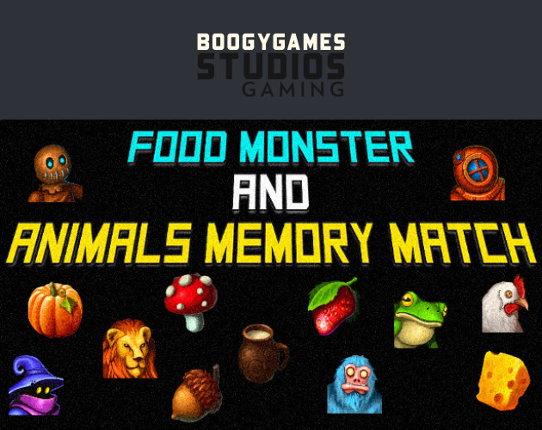 Food Monster and Animals Memory Match Game Cover