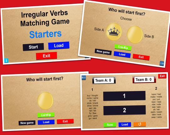 Starters - Irregular Verbs - Matching Game Game Cover