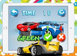 Cars Race and Motor Truck Puzzles Color Matching Image