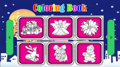 Snowman and merry christmas picture coloring book Image