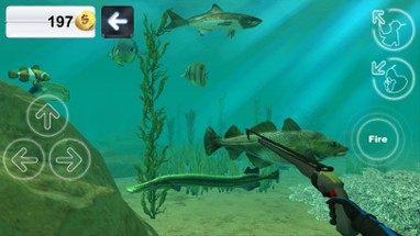 Hunter underwater spearfishing 3D Image