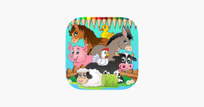 Farm Animals Free Games for children: Coloring Book for Learn to draw and color a pig, duck, sheep Image