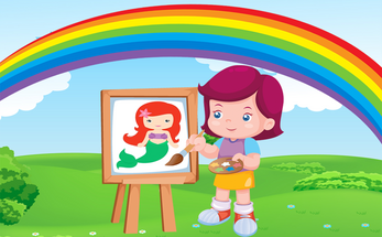 Girls Coloring Book Image